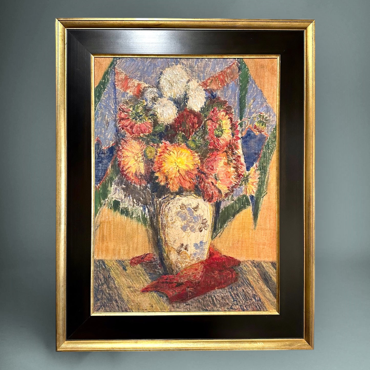 Untitled Still Life - Oil on Canvas by F. Christensen, mid 20th Century