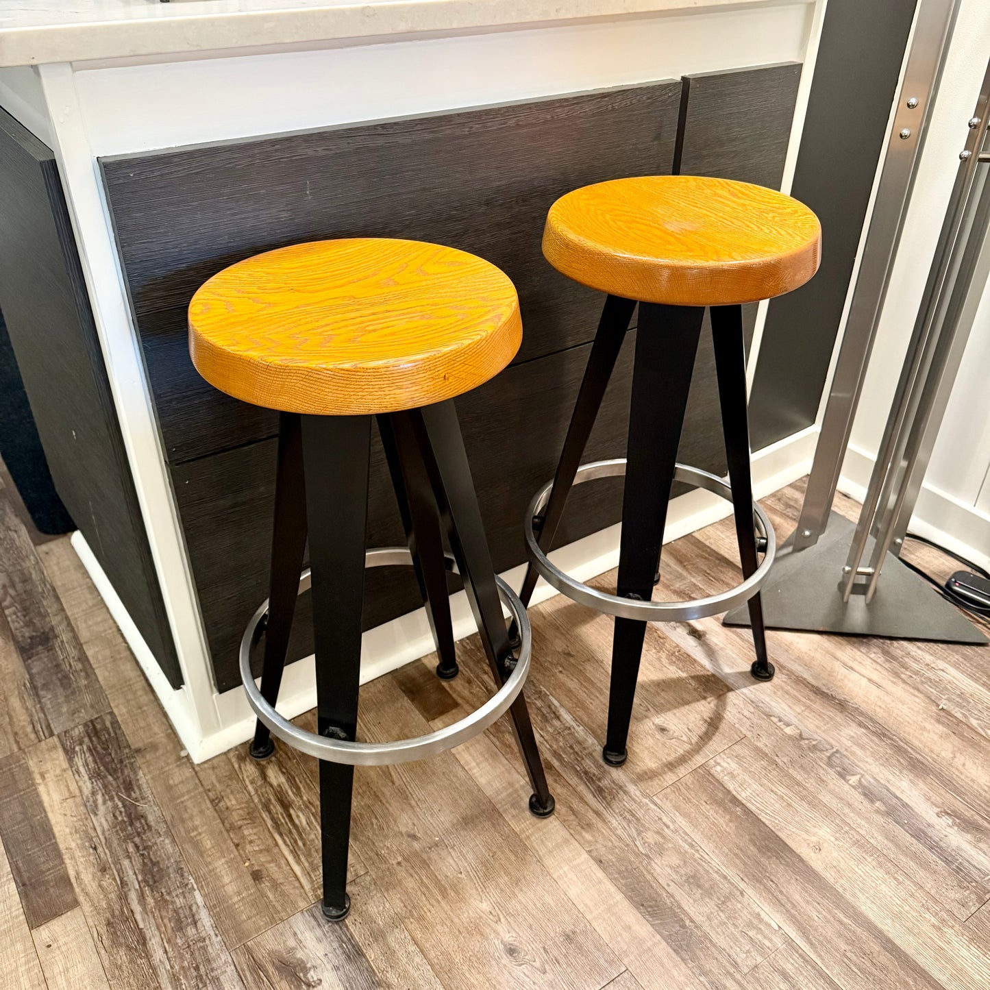 2 Bar Stools - After Jean Prouve
