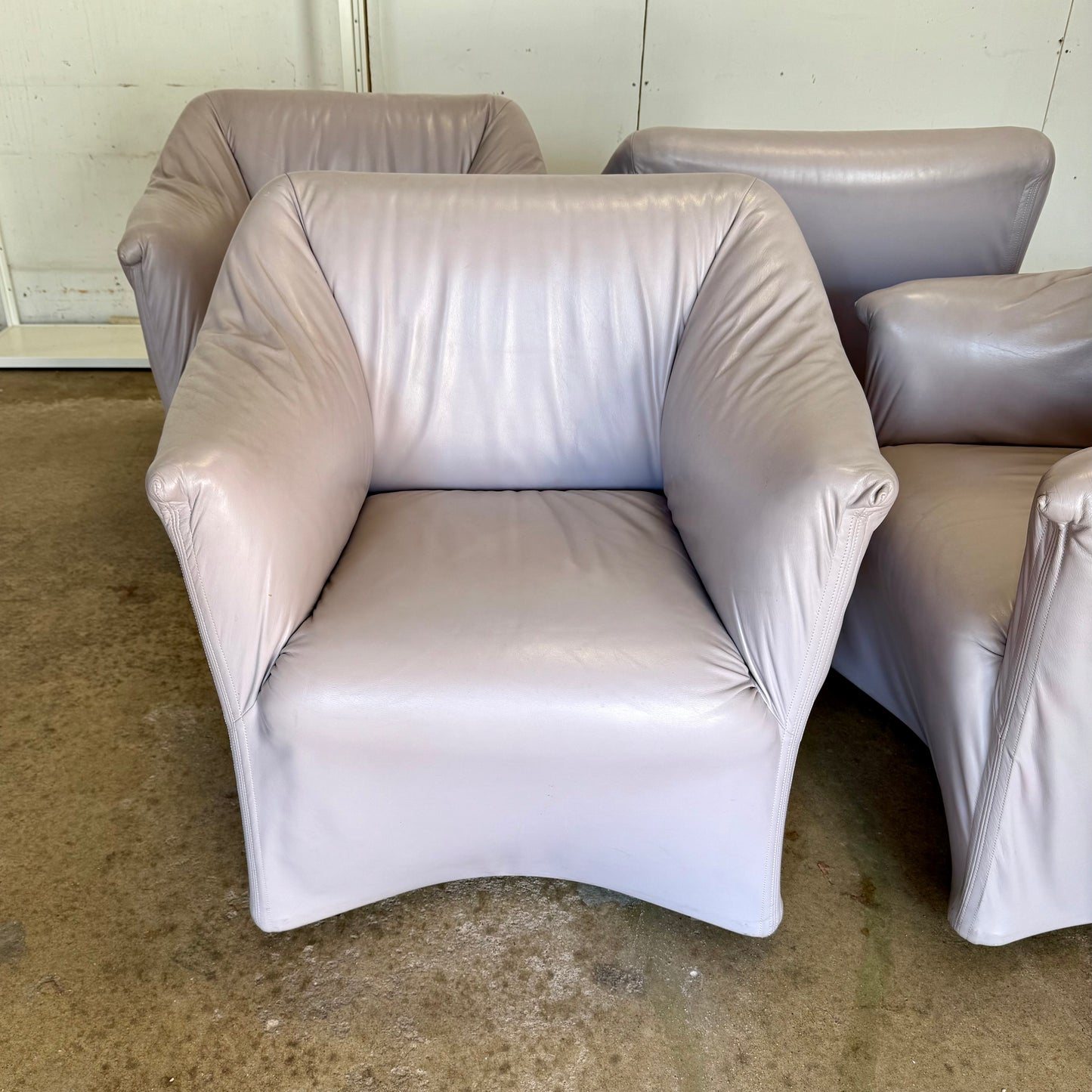 "Tentazione" Leather Club / Dining Chairs on Casters - Mario Bellini for Cassina - 4 Available