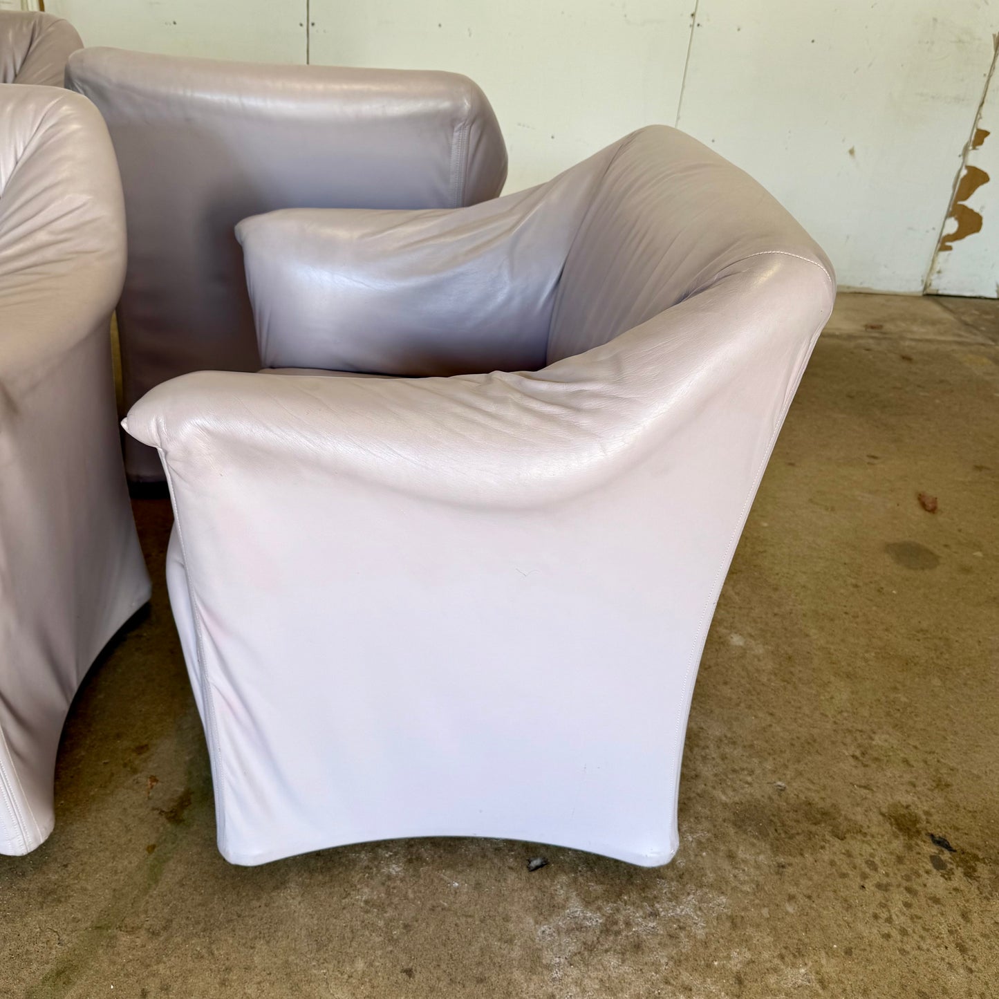 "Tentazione" Leather Club / Dining Chairs on Casters - Mario Bellini for Cassina - 4 Available