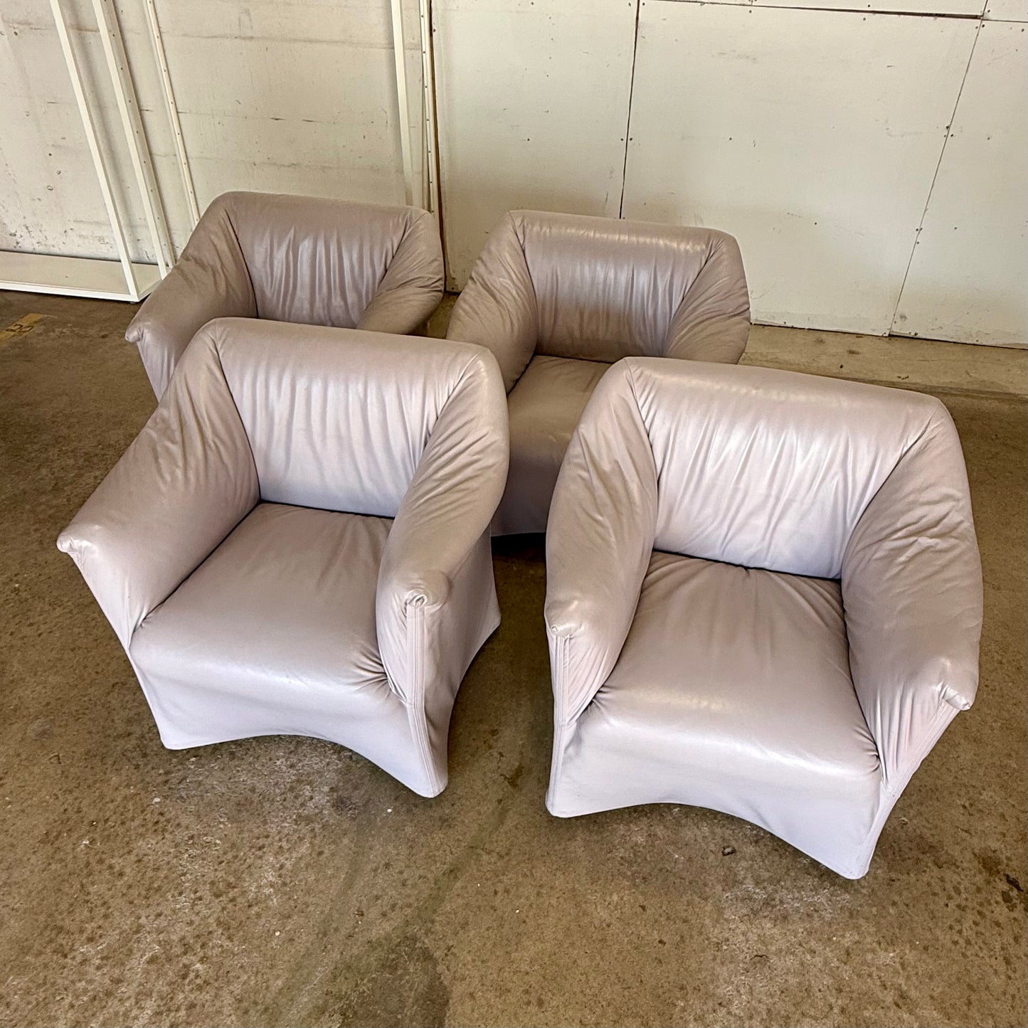 "Tentazione" Leather Club / Dining Chairs on Casters - Mario Bellini for Cassina - 4 Available