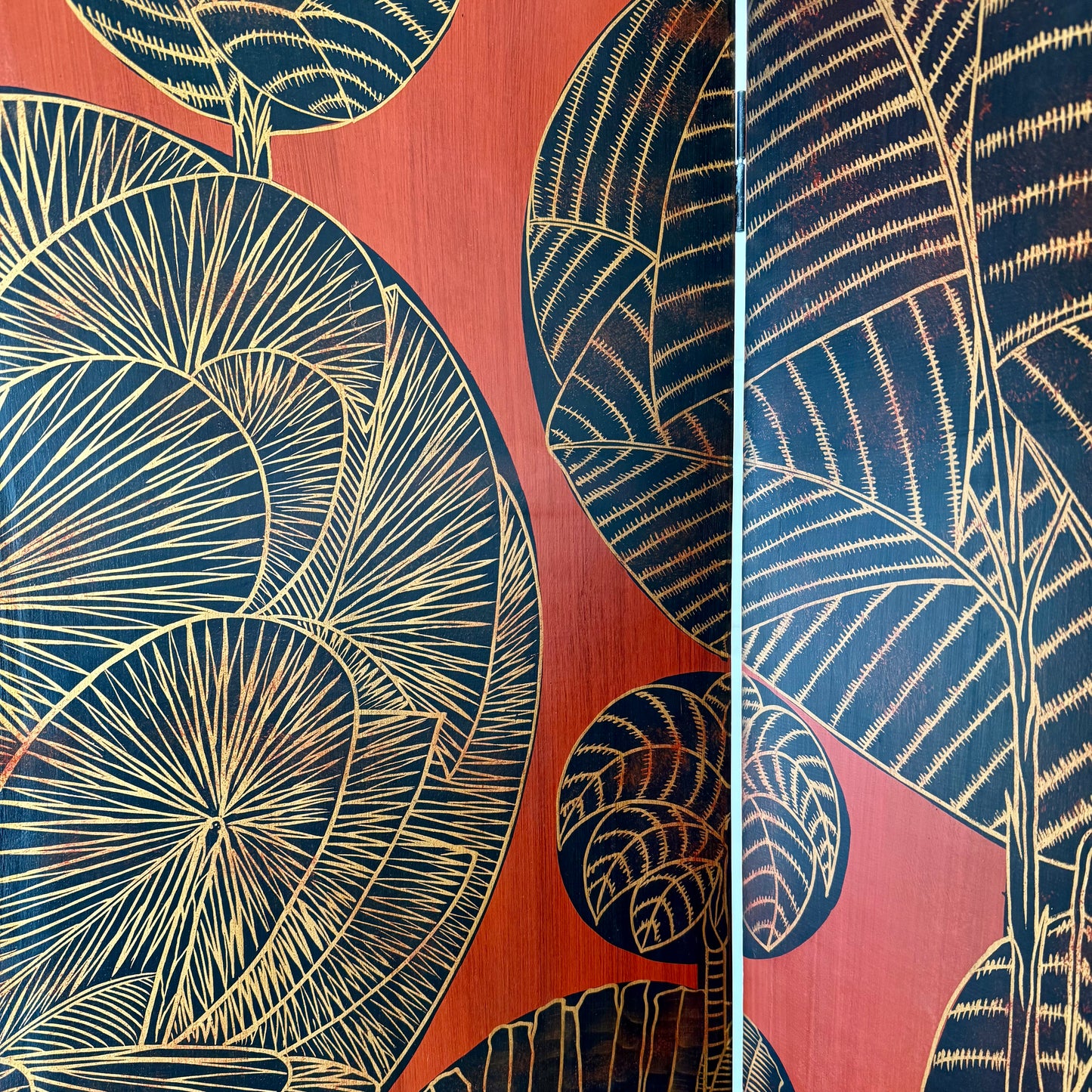 Tropical Art Deco Style Screen / Room Divider