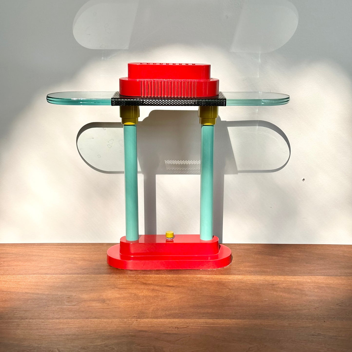 Memphis Style Bankers Lamp by Robert Sonneman for Kovaks, Mid 1980s