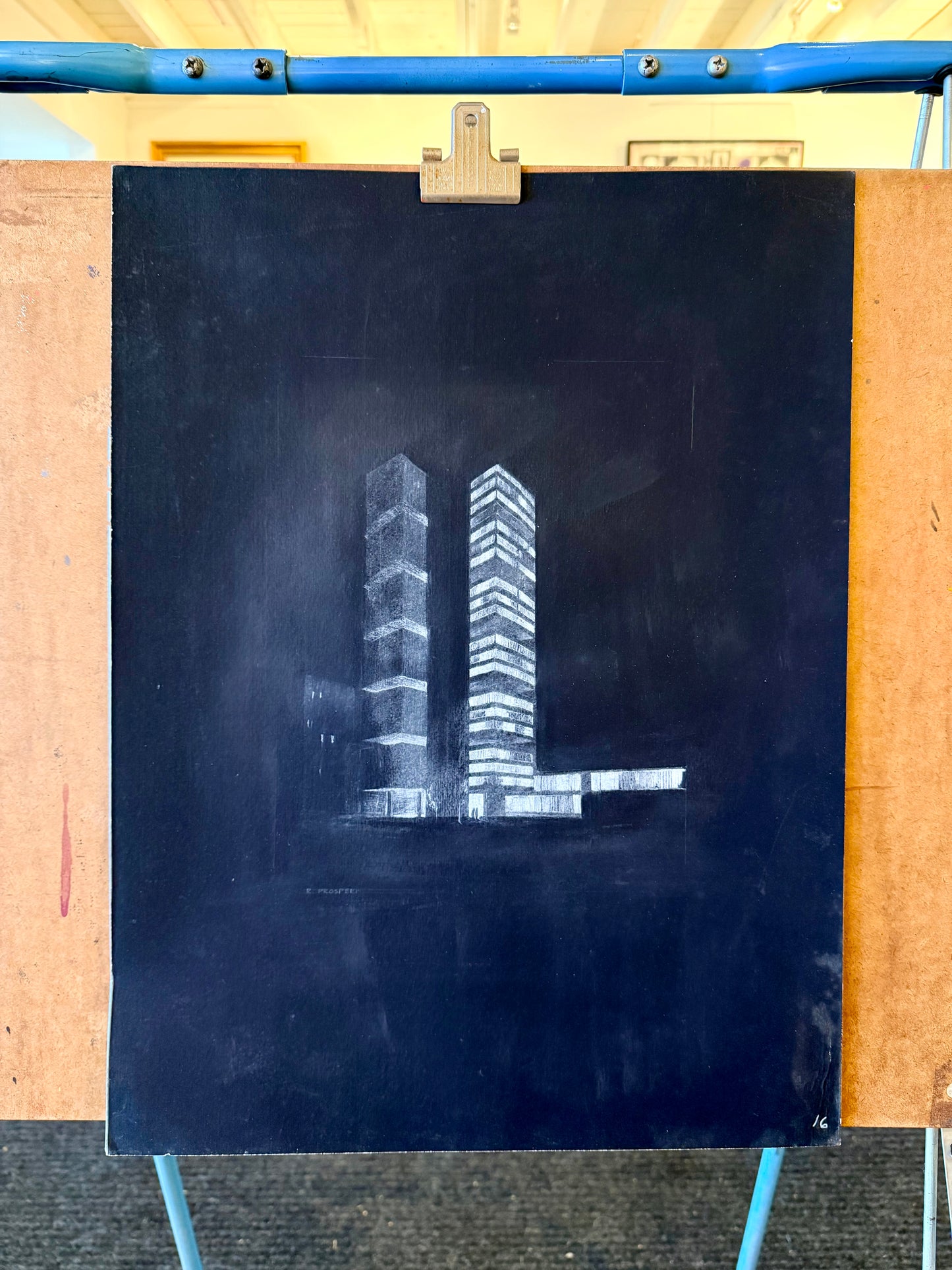 1960s Mixed Media Architectural Rendering - Unframed