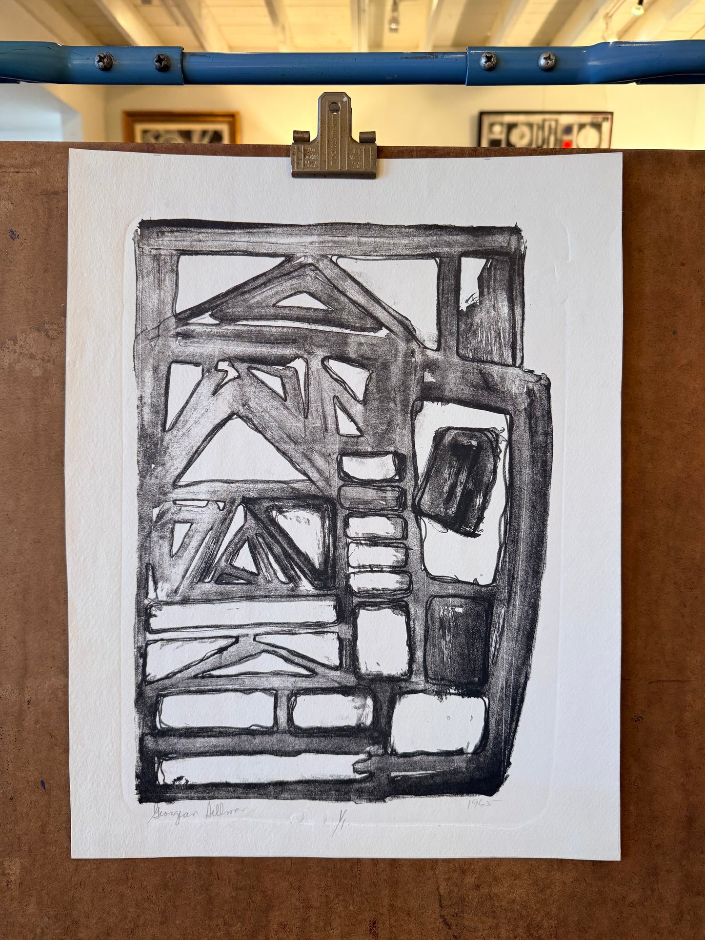 Abstract Print, 1965 by Georgean Hellman - Unframed