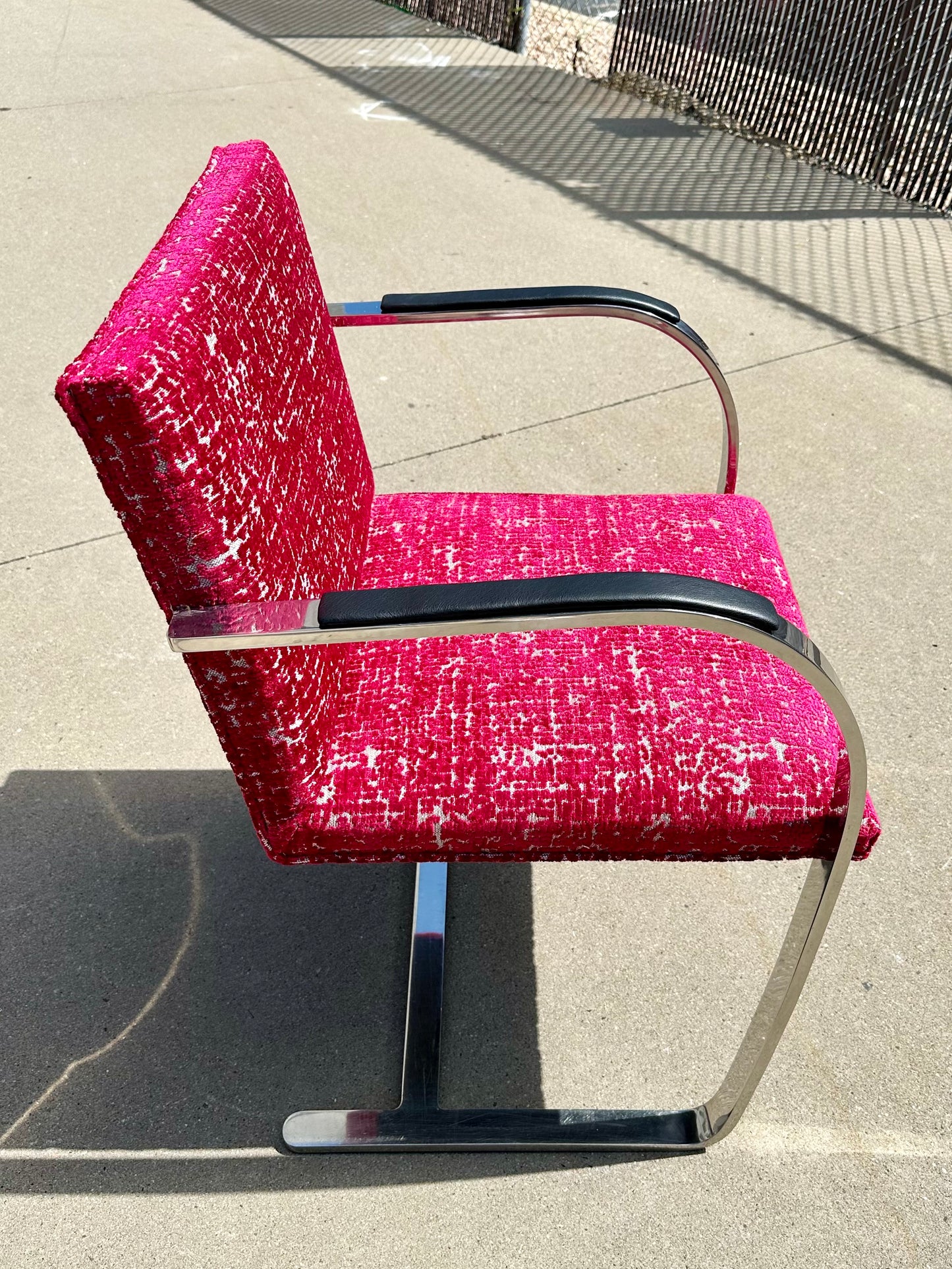 PAIR - Early BRNO chairs by Mies Van Der Rohe - Polished Stainless - New Upholstery
