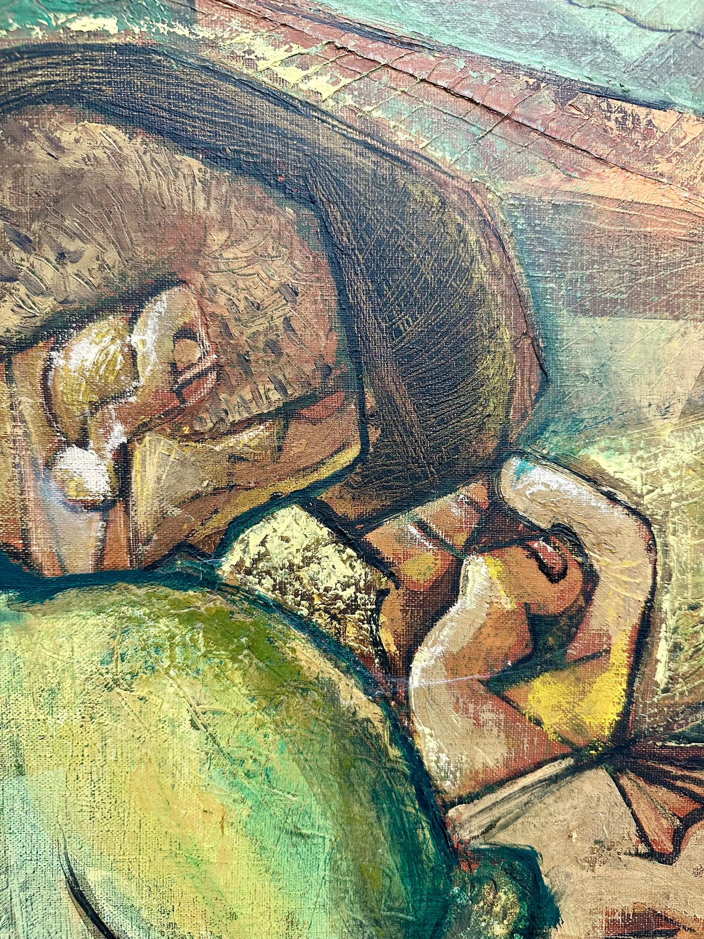 ..Pablo Fornes Isern, Spain (B. 1930), Cubist Figure, Oil On Canvas Laid Down On Masonite