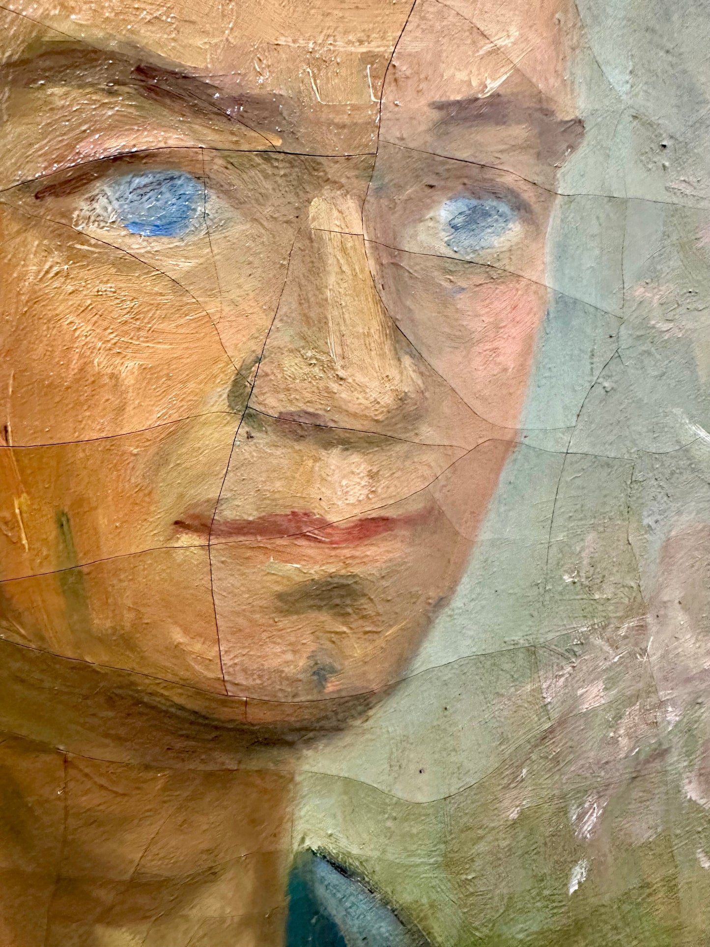 "Portrait Of A Man With Origami Bird" by Julio De Diego (1900-1979) - Oil on Canvas
