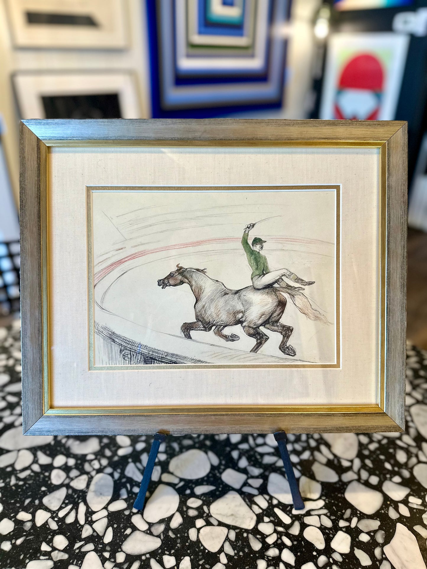 Unknown Artist, European School 20th Century, Portrait Of A Jockey, Colored Pencil On Paper