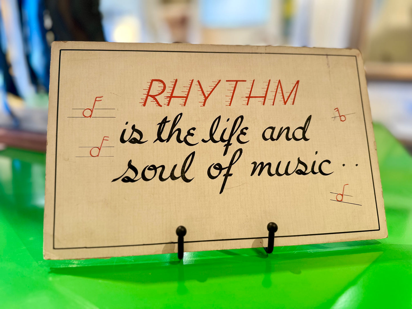 Set of 6 Hand Painted Music Cards - 1940s/50s