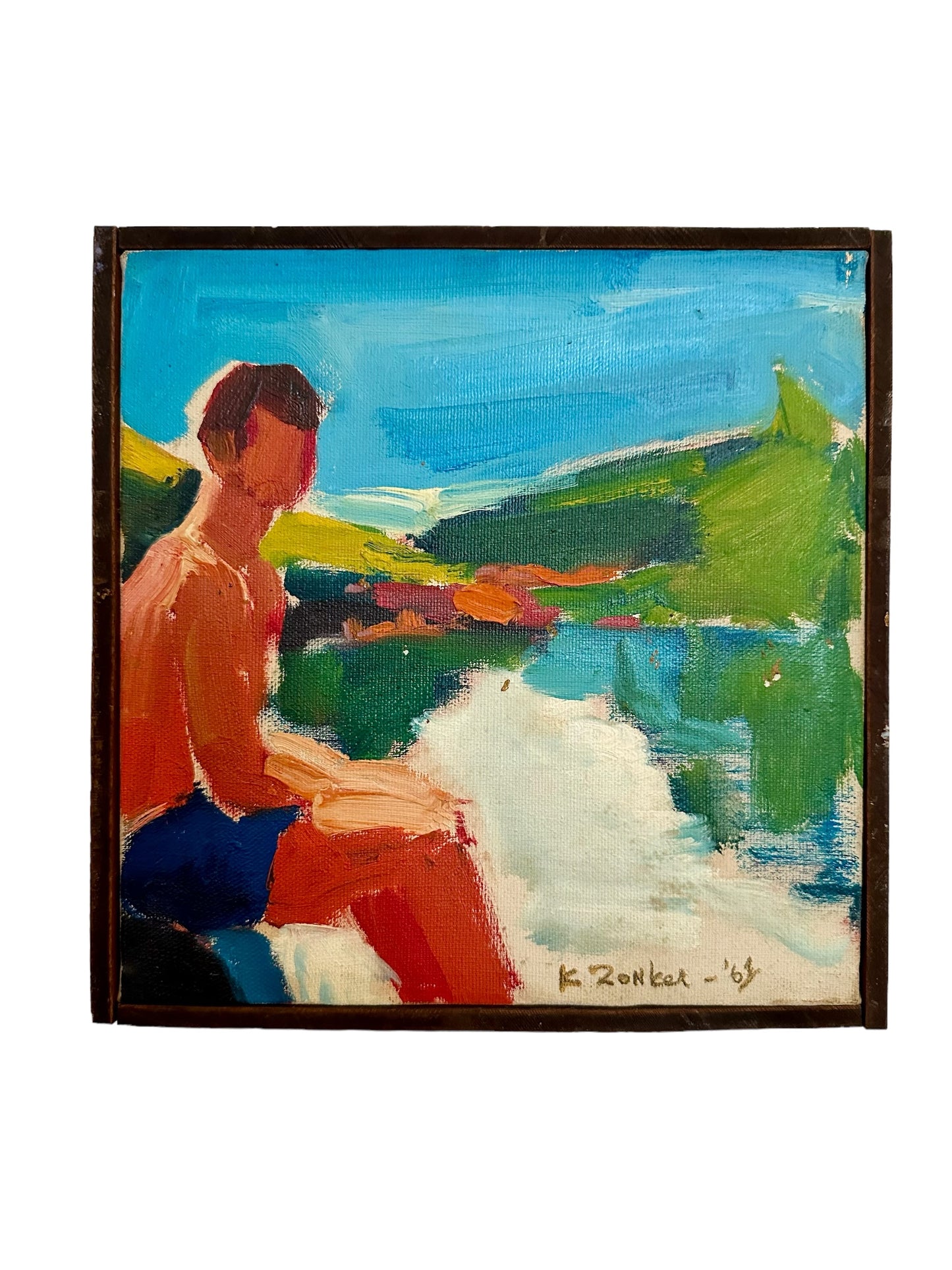 Untitled oil on canvas, 1962, by Ken Zonker (1941-2002)