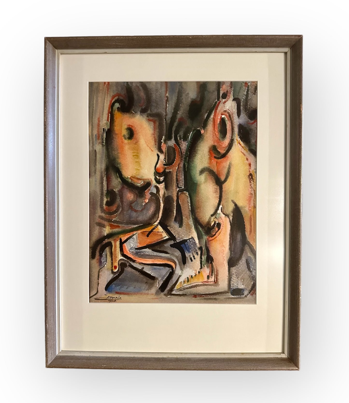 Abstract Painting by Jacques Mels, France, 1968
