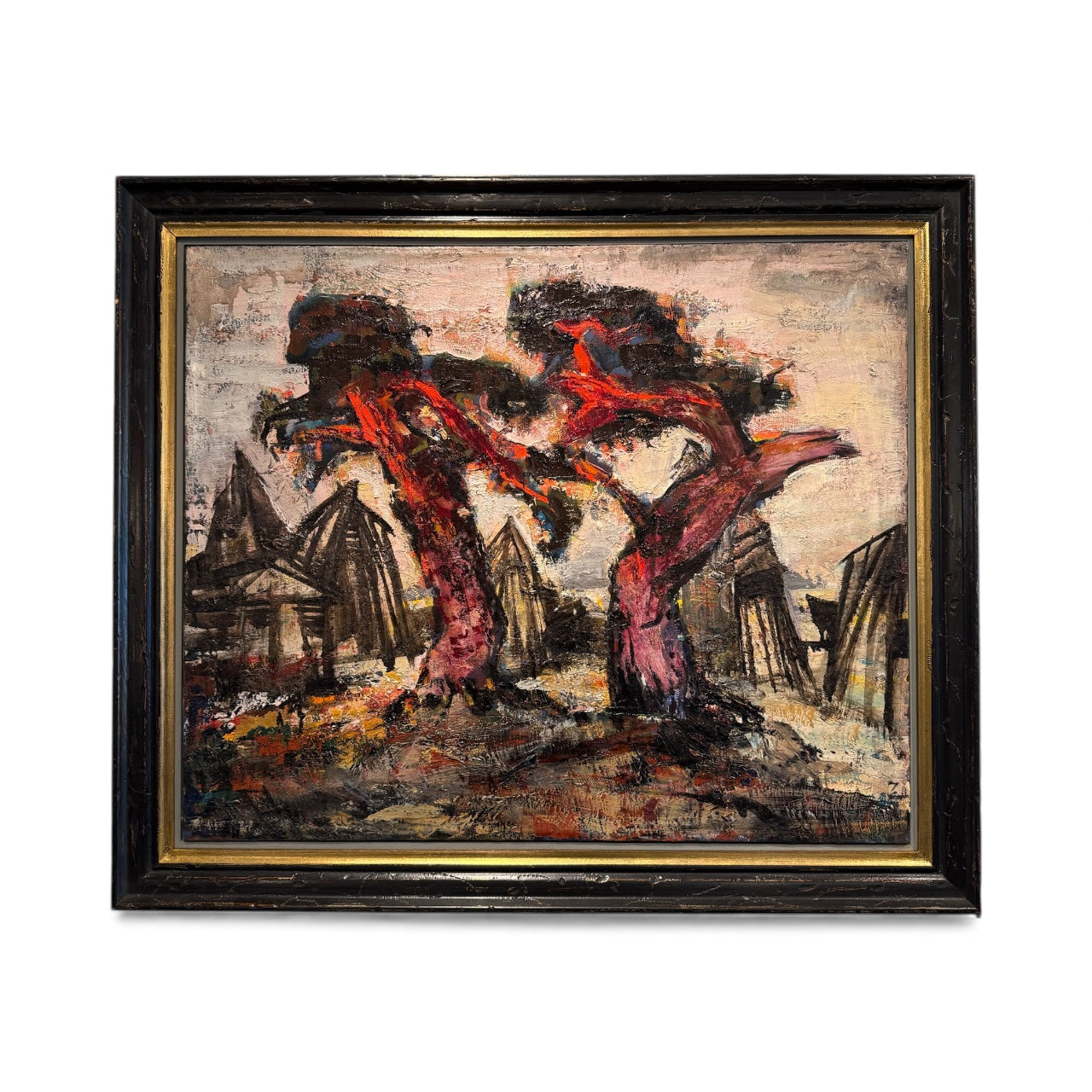 “Pine Trees”, 1965 - Oil on Canvas By Uldis Lemzaris (1928-2022)