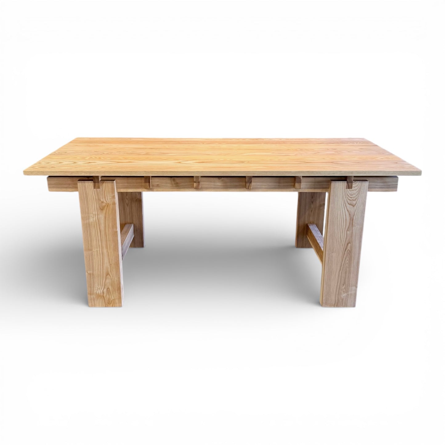 Solid Ash Dining Table or Desk by Furniture Maker Calan Slattery (21st C)