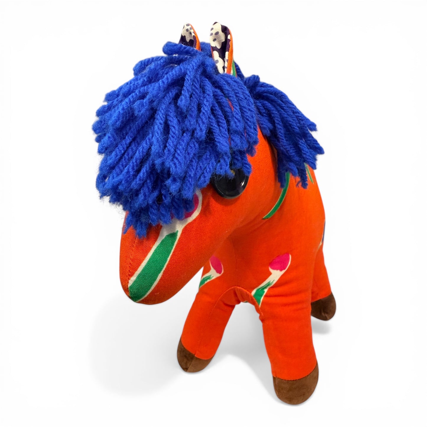 1970s Marimekko / Banbury Cross Stuffed Horse - Suede Feet