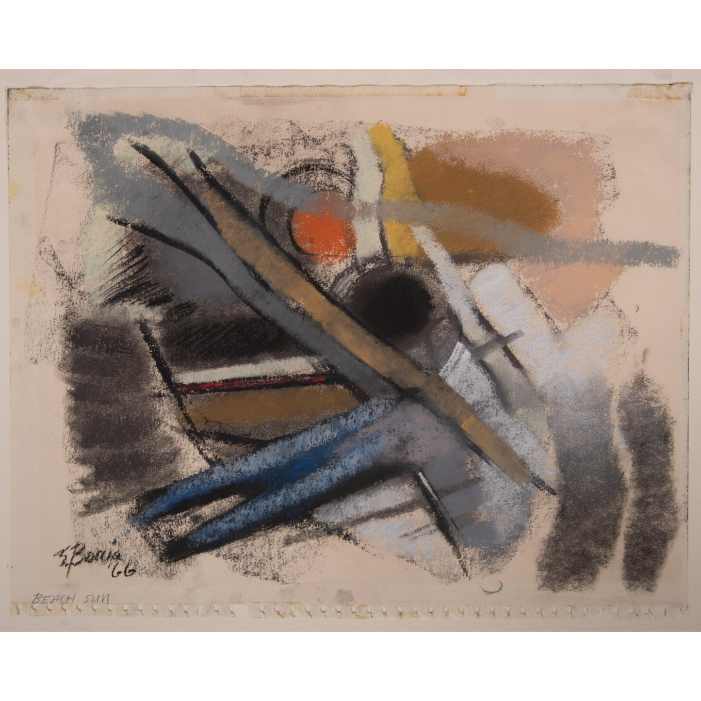Untitled, Abstract, 1966, Pastel On Paper by Edward Eugene Boccia, Italian/American (1921-2007)