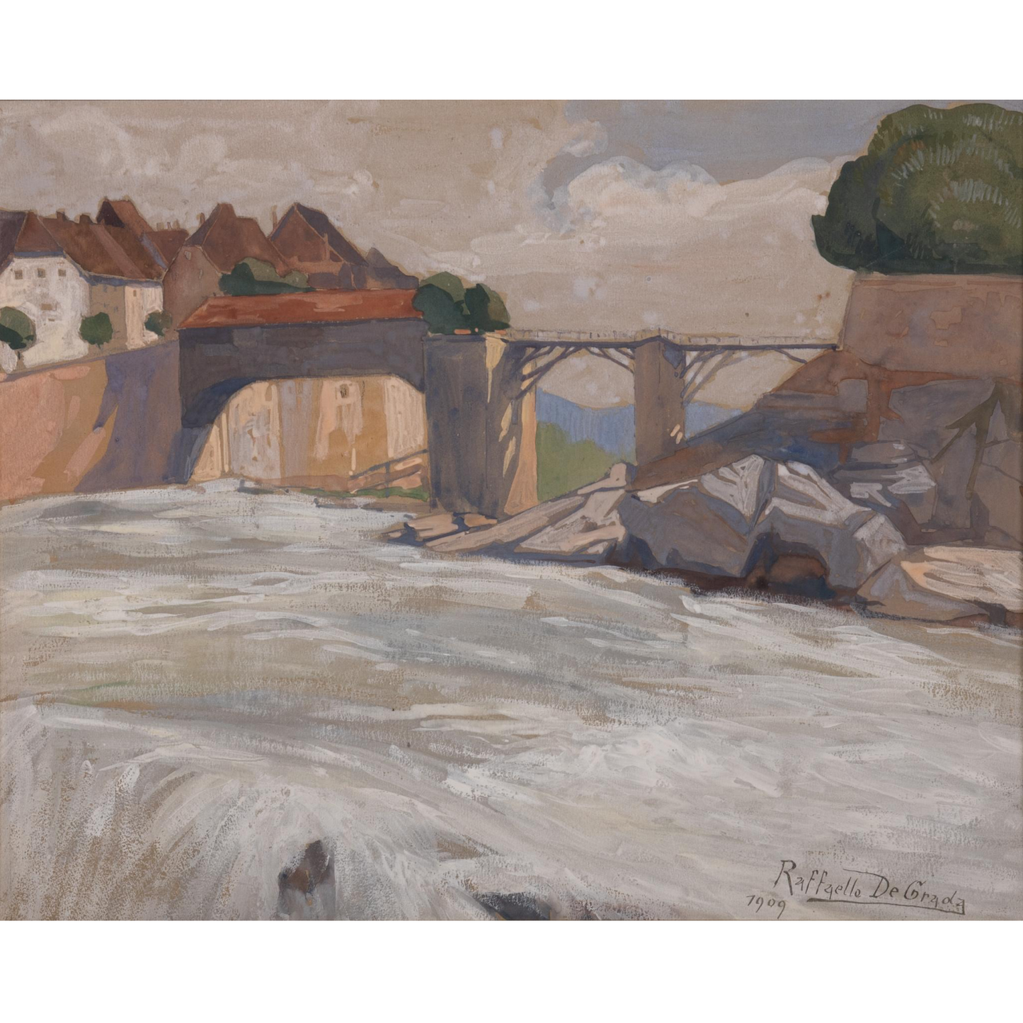 Untitled, Gouache On Board, 1909 by Raffaele De Grada, Italy (1885-1957)