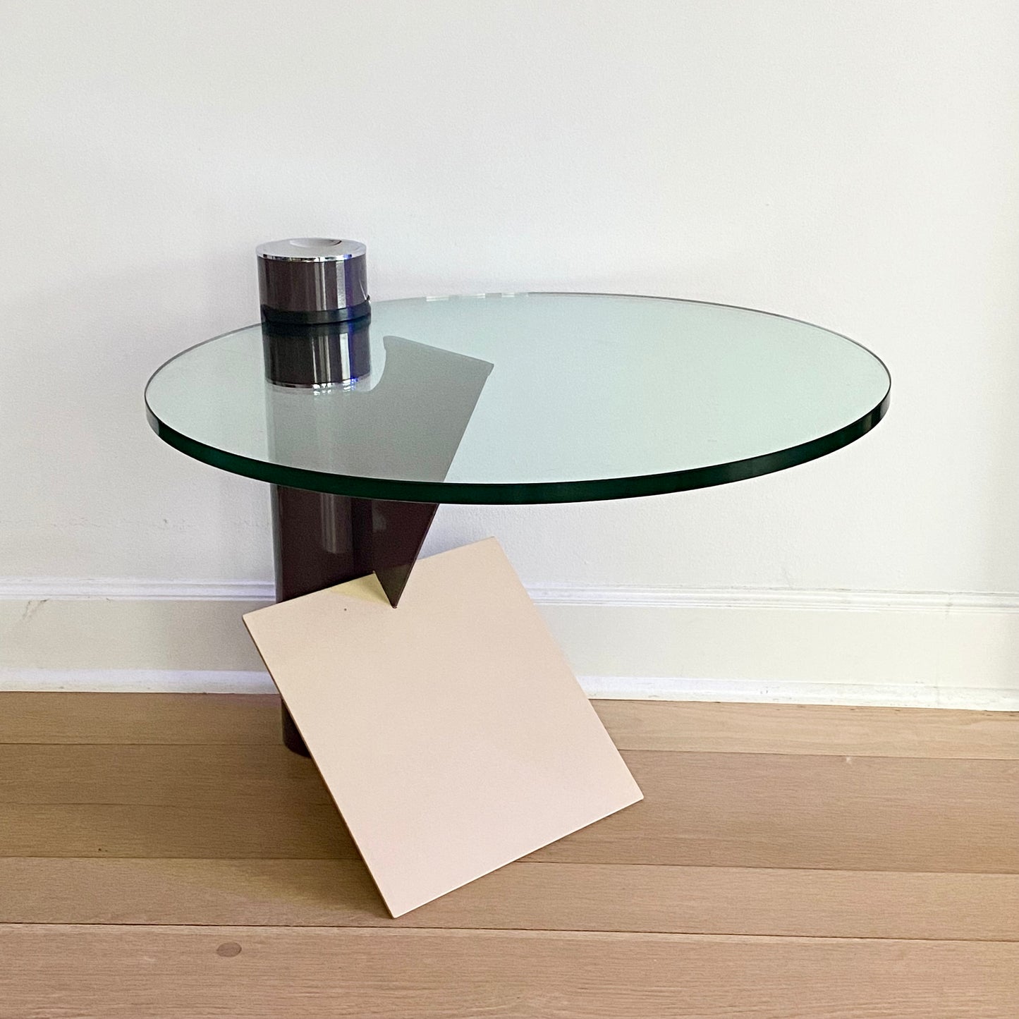 Glass and Steel Table by Peter Shire for Saporiti, Italy 1983