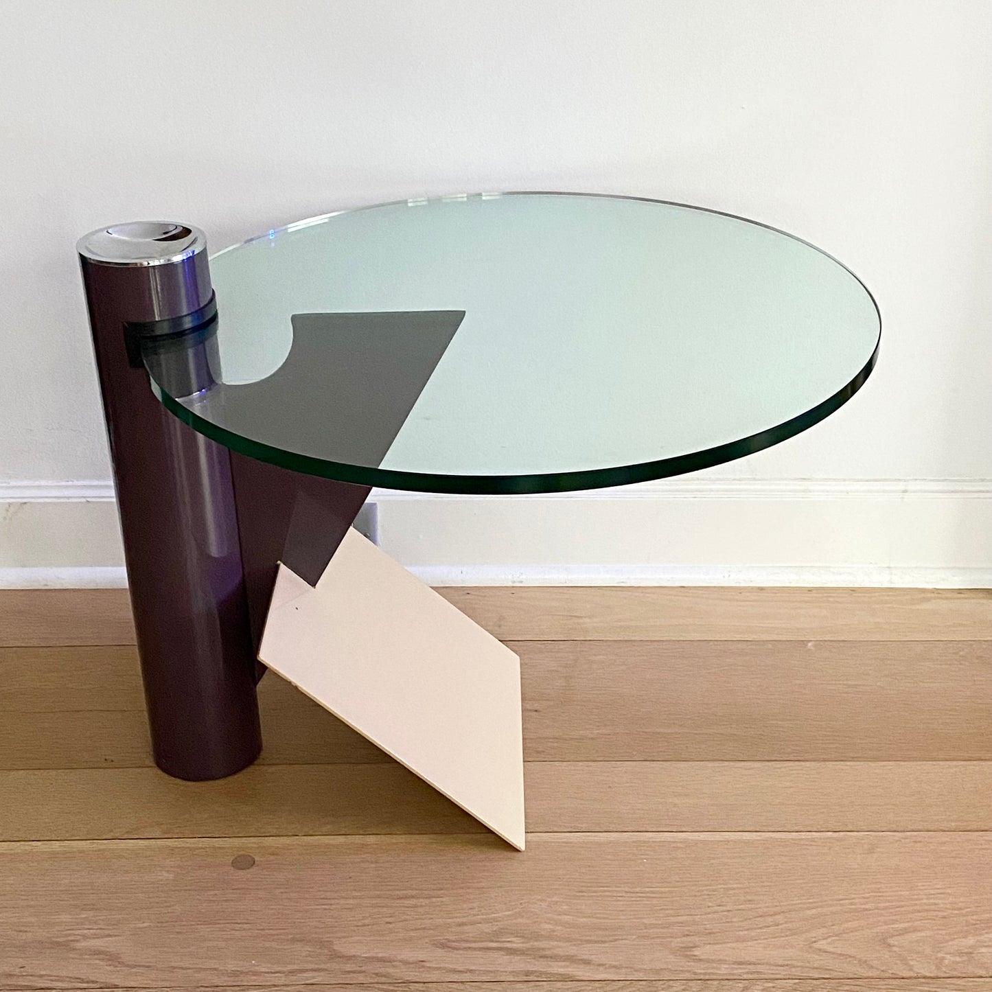 Glass and Steel Table by Peter Shire for Saporiti, Italy 1983