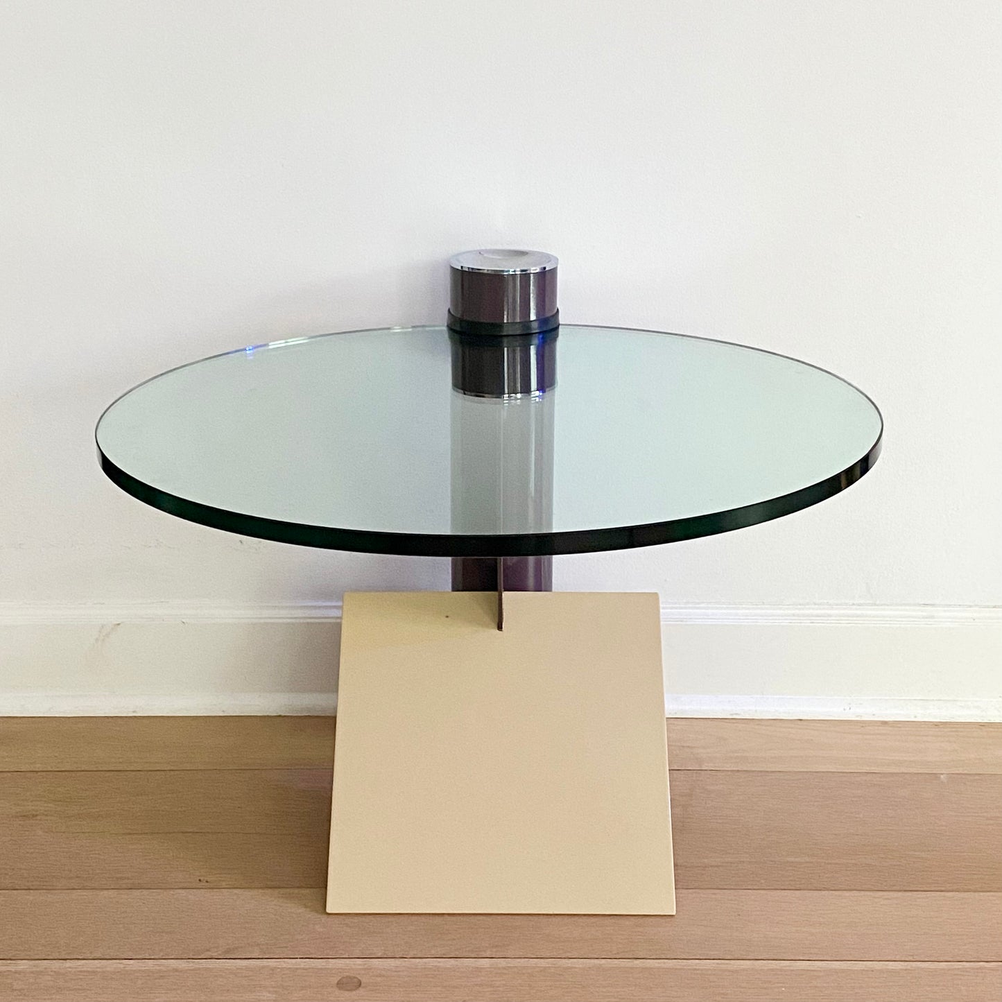 Glass and Steel Table by Peter Shire for Saporiti, Italy 1983