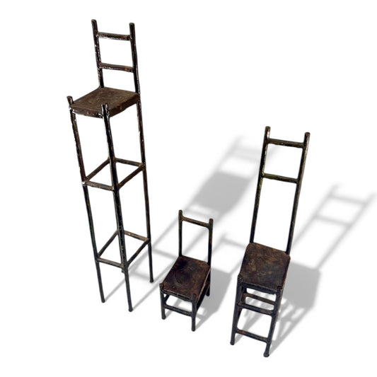 Steel Sculpture - Set of 3 Chairs - Artist Unknown, Los Angeles
