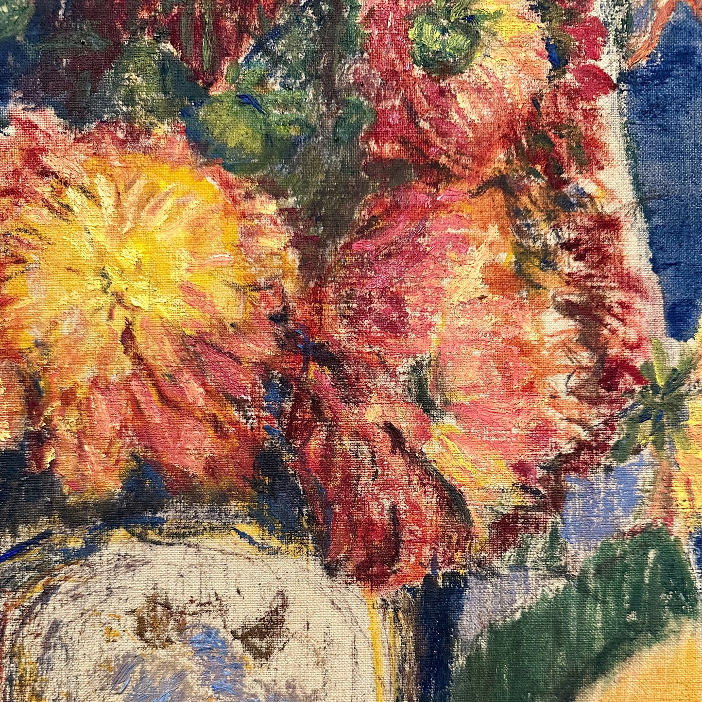 Untitled Still Life - Oil on Canvas by F. Christensen, mid 20th Century