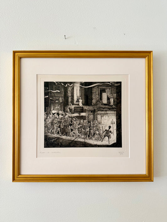 “La Mobilisation” Engraving 1972 by Philippe Mohlitz (1941-2019)