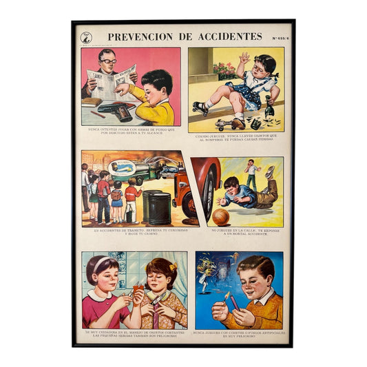 “Prevencion de Accidentes” - Classroom Poster, Mexico 1969