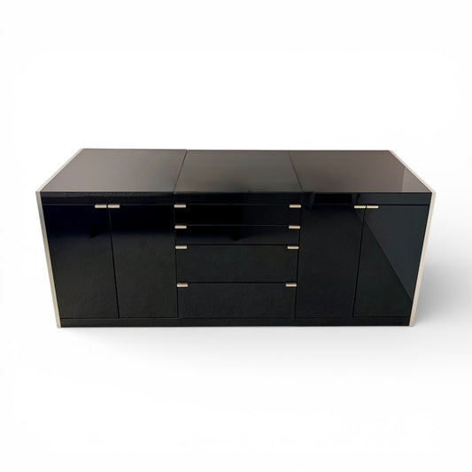 Postmodern Glass and Aluminum Console by Ello, 1990s