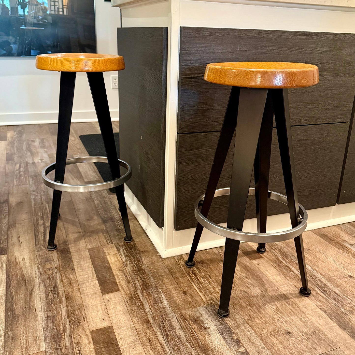 2 Bar Stools - After Jean Prouve