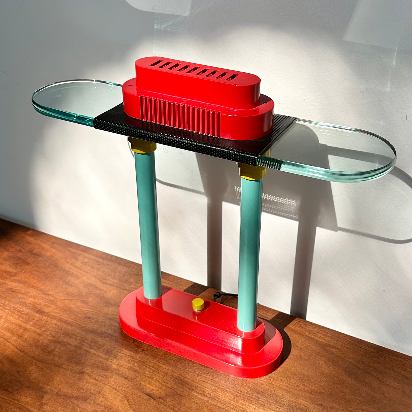 Memphis Style Bankers Lamp by Robert Sonneman for Kovaks, Mid 1980s