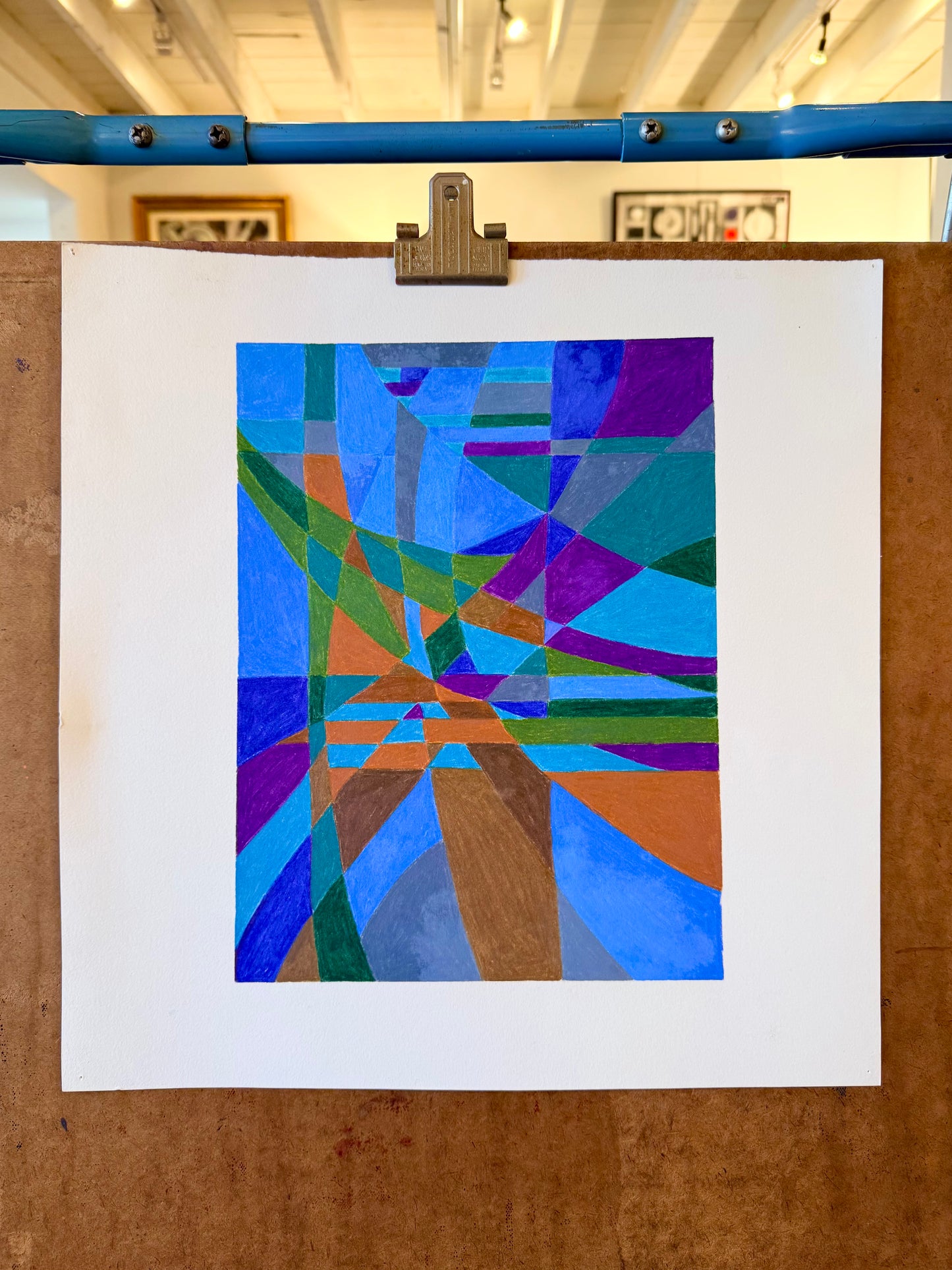 Unsigned Abstract - Oil Pastel on Paper - Unframed