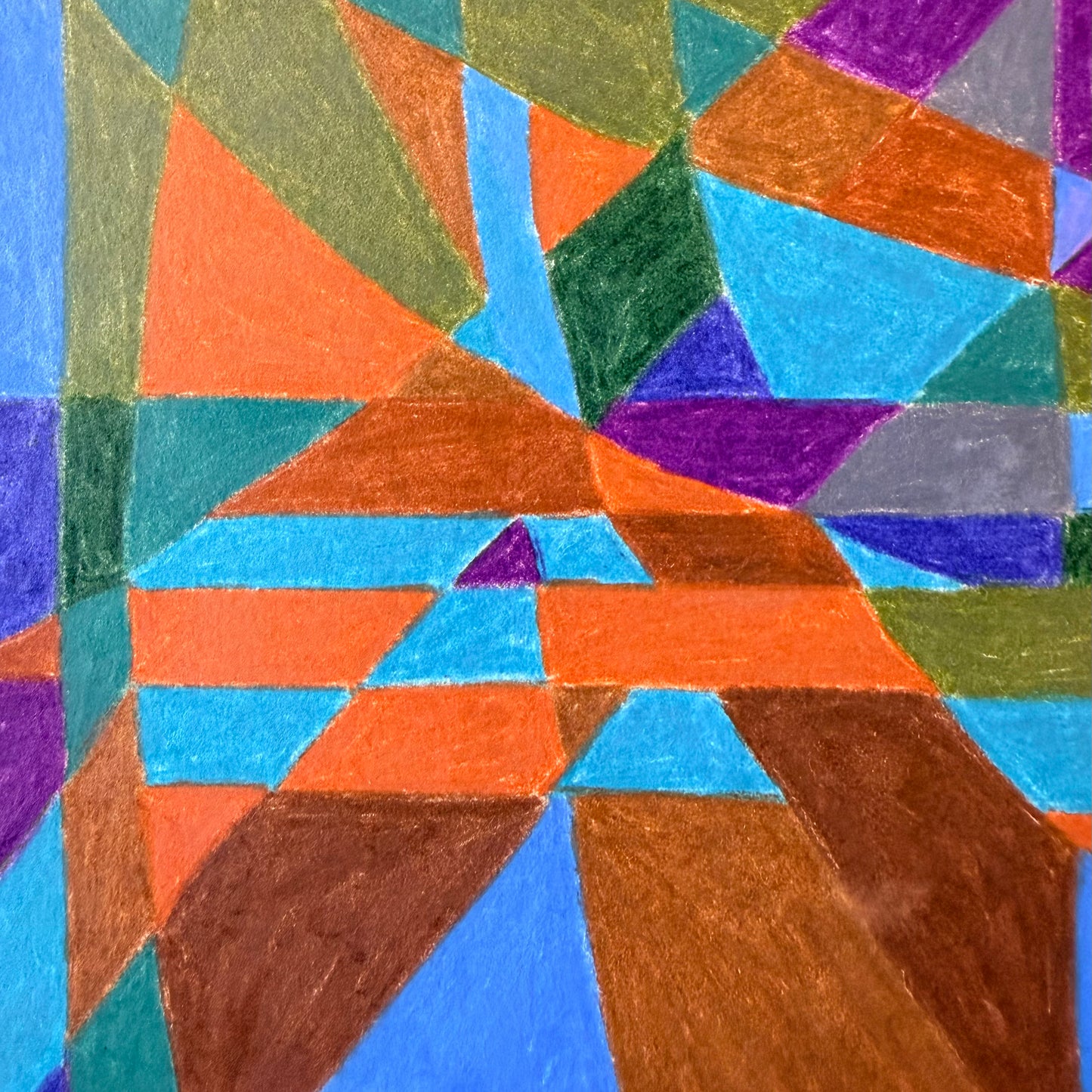 Unsigned Abstract - Oil Pastel on Paper - Unframed