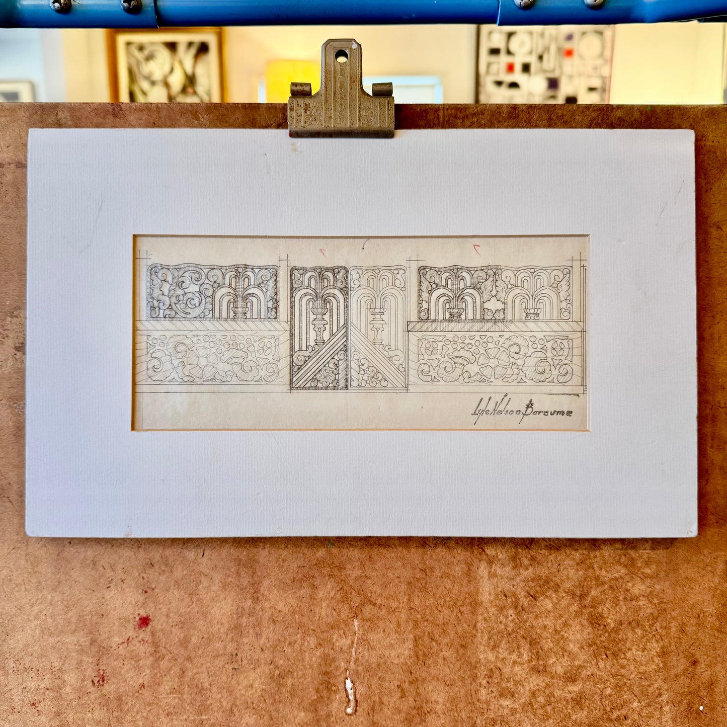 1930s Architectural Sketch by Lyle Barcume - Unframed