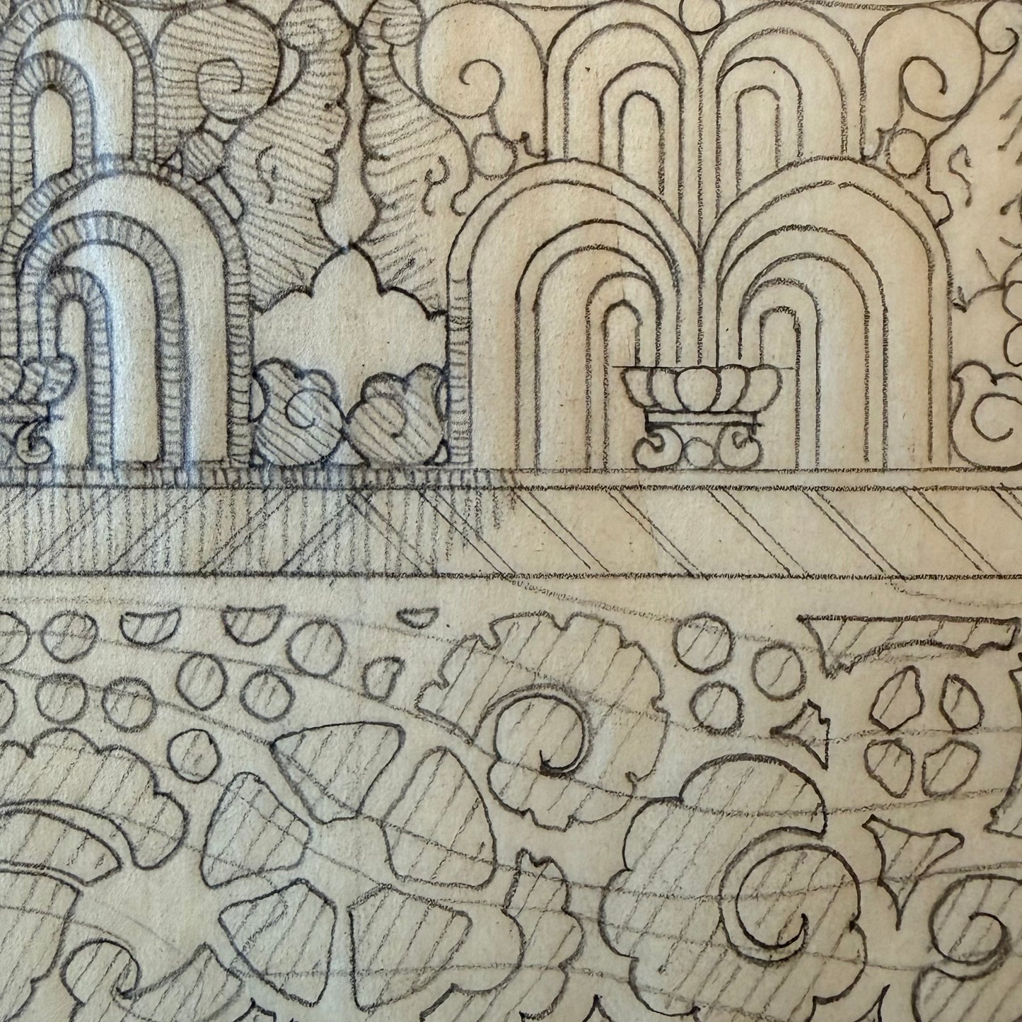 1930s Architectural Sketch by Lyle Barcume - Unframed