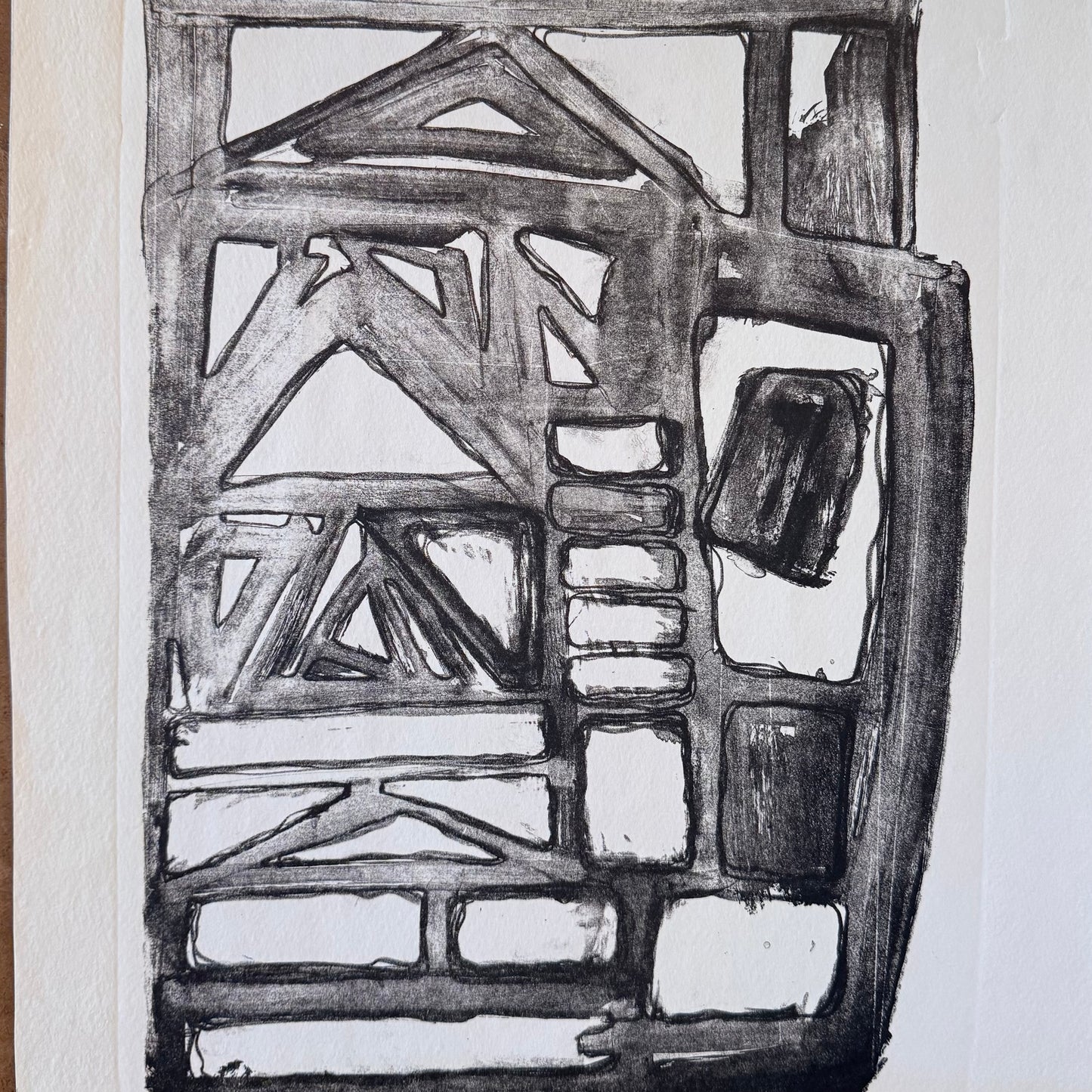 Abstract Print, 1965 by Georgean Hellman - Unframed