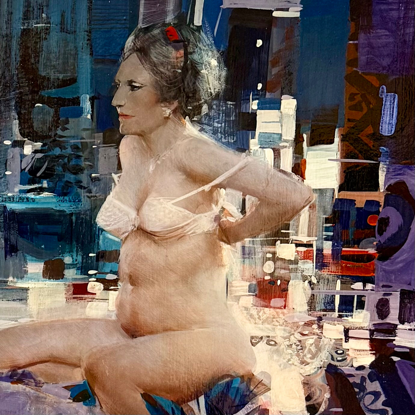 Surrealist Figure, 1970s - Acrylic on Board by John Conrad Berkey (1932-2008) Unframed