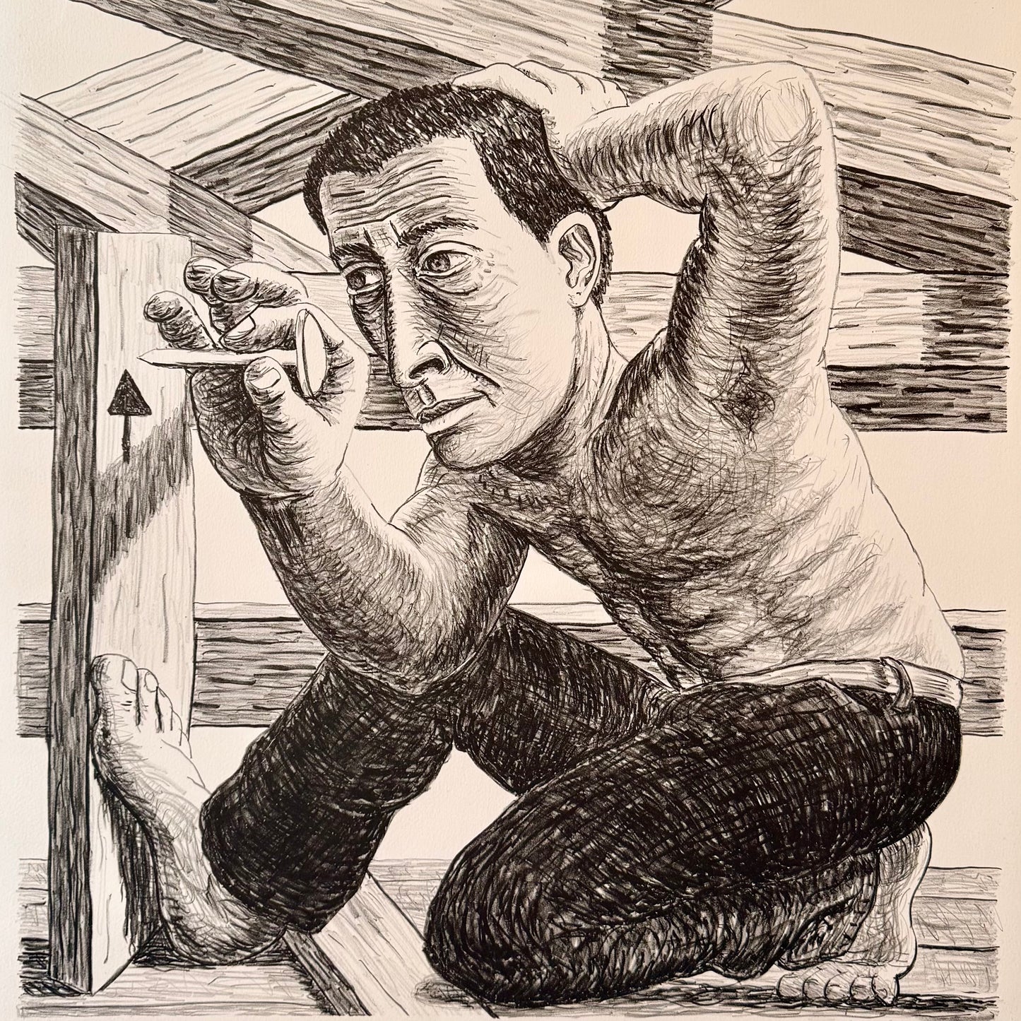 "Carpenter" 1985 - Lithograph by John Imber (1950-2014) - Unframed