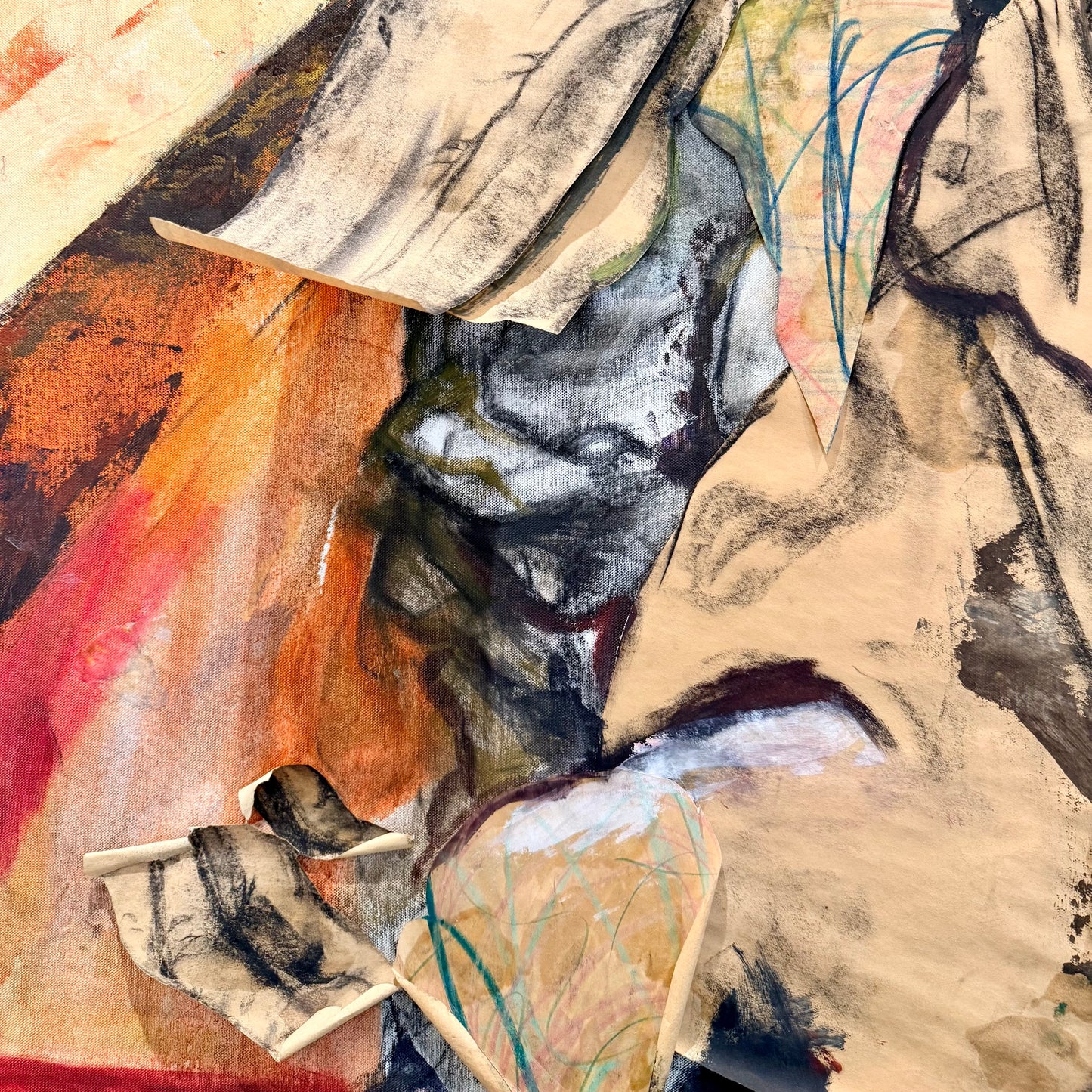 Monumental Abstract Mixed Media on Canvas by Sarah Elizabeth Hall, (21st C.)