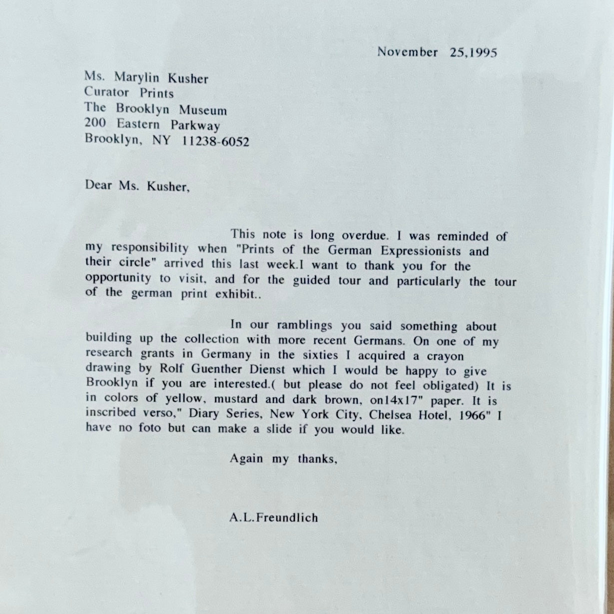 "Diary Series, New York City, Chelsea Hotel, 1966" - Crayon on Paper by Rolf Guenther Dienst (1942-2016)