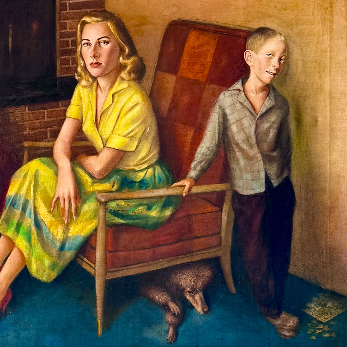 Large (Unintentionally Surreal) Family Portrait, 1959 - Oil on Canvas - Unknown Artist