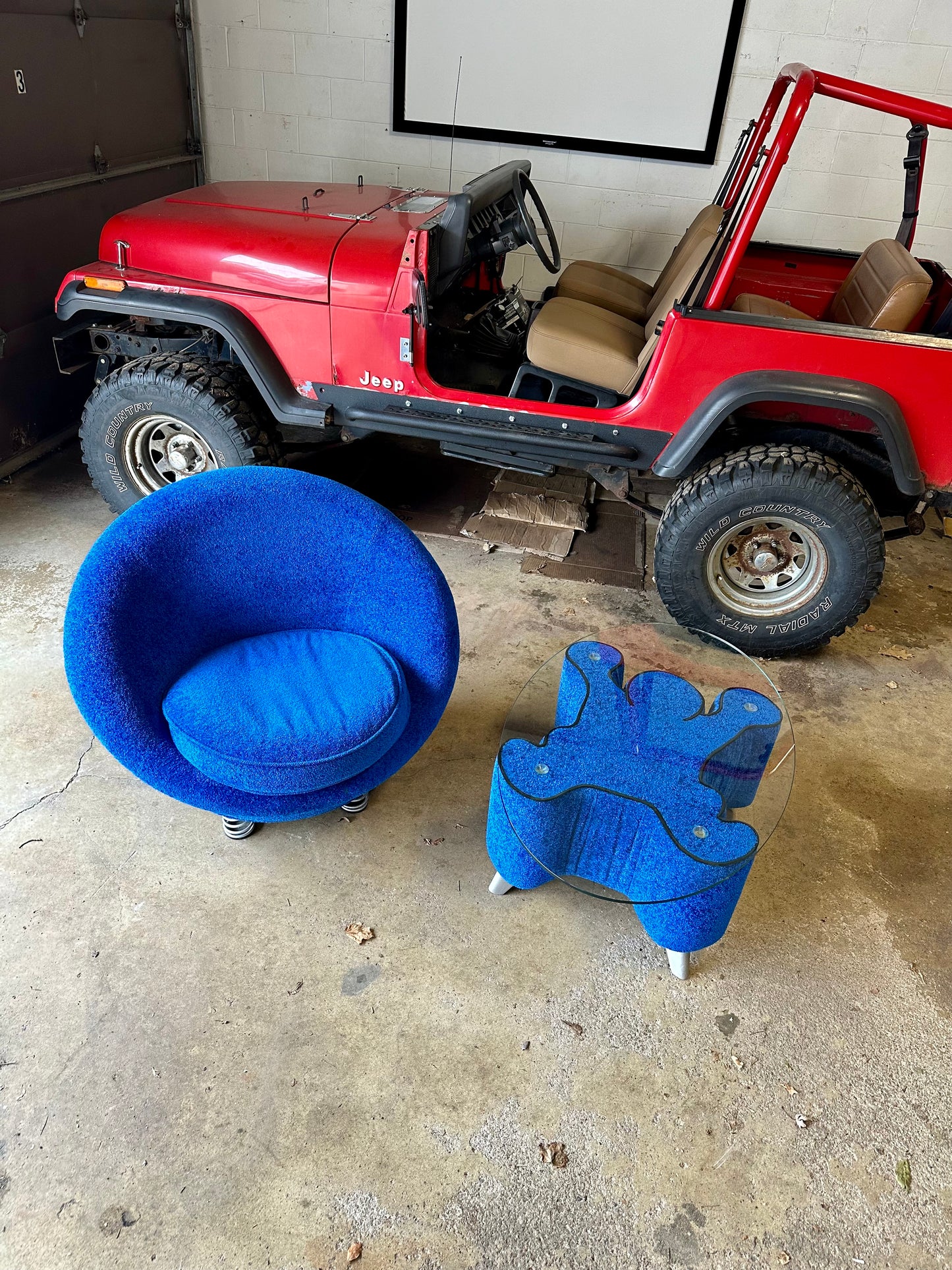 Keith Haring Lounge Chair and Coffee Table by Bretz, Germany