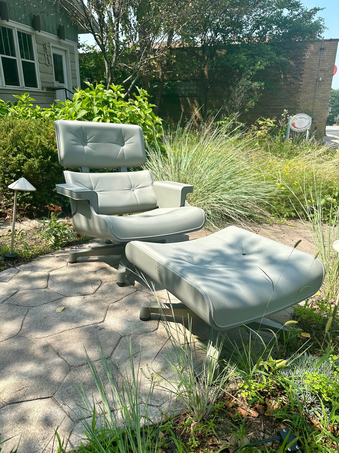 "Eames 56" Outdoor Lounge Chair and Ottoman by MAL, Netherlands - Molded Polyethylene