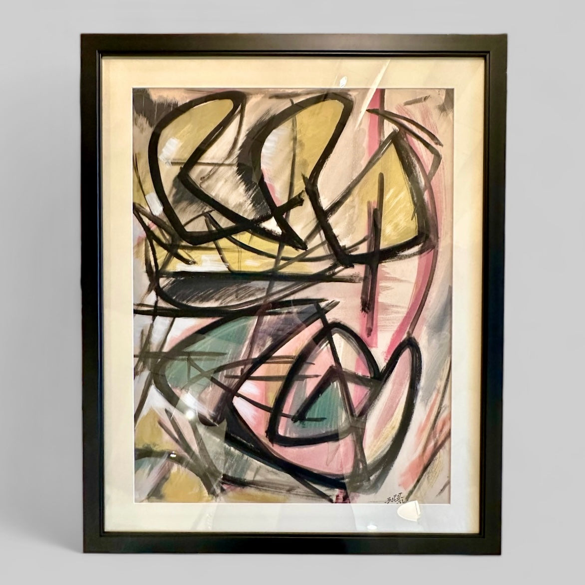 Abstract Gouache on Paper by Paul-Louis Bolot (1918-2003), France