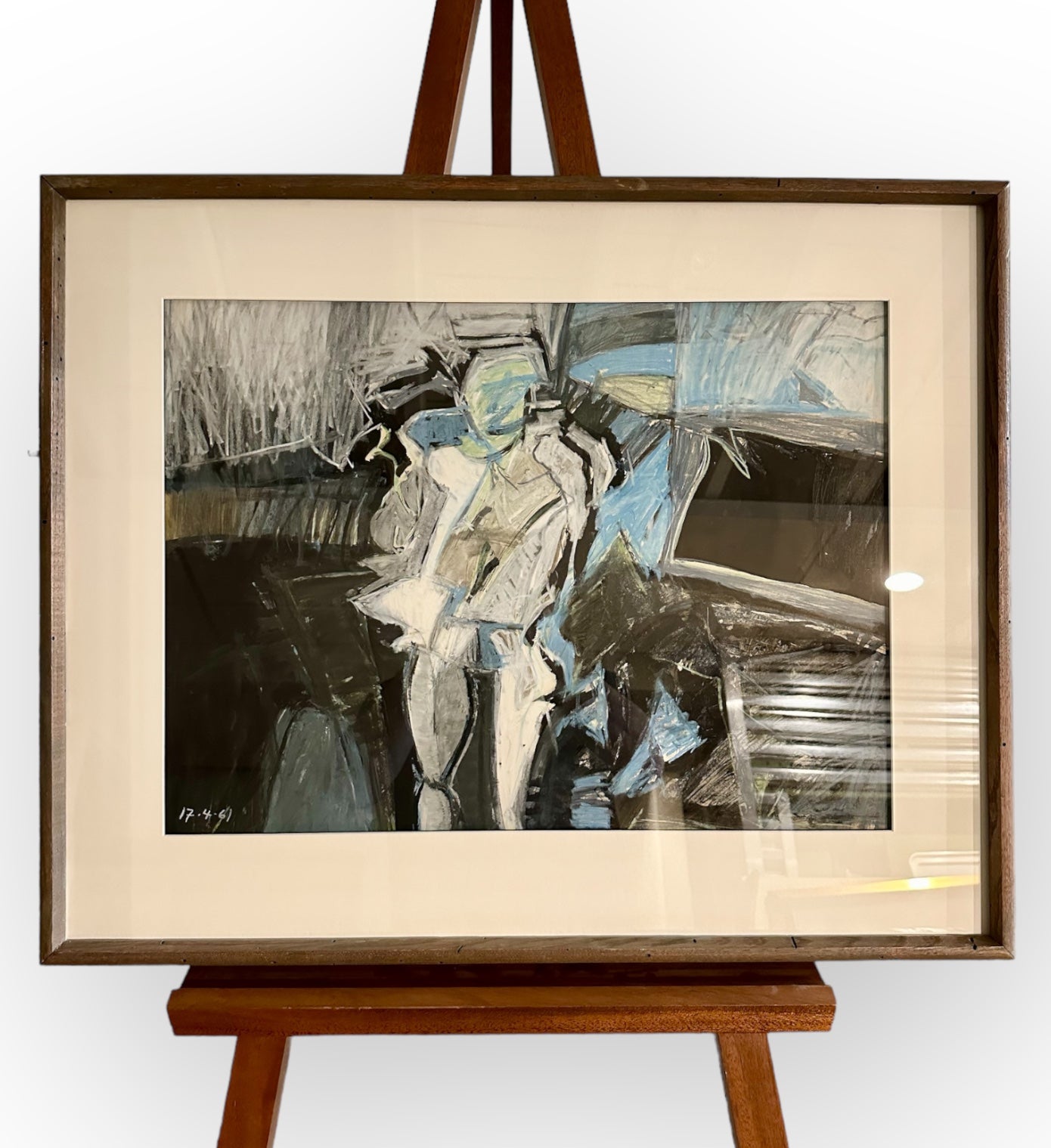 Figural Pastel on Paper by Robert Bolton, 1961