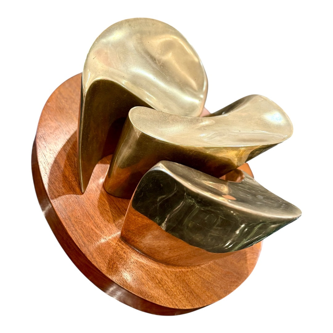 Modernist Brass or Bronze Sculpture by Robert Peterson, MN (1932-2016)
