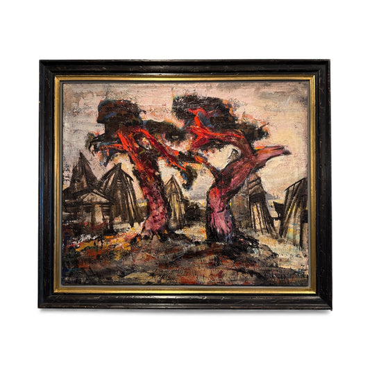 “Pine Trees”, 1965 - Oil on Canvas By Uldis Lemzaris (1928-2022)