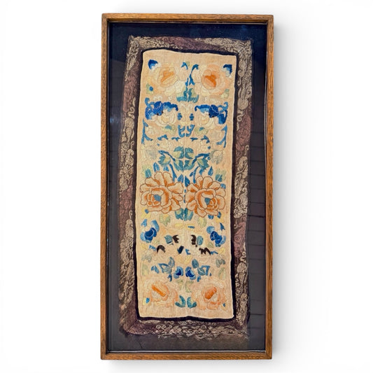 19th Century Chinese Qing Dynasty Silk Panel