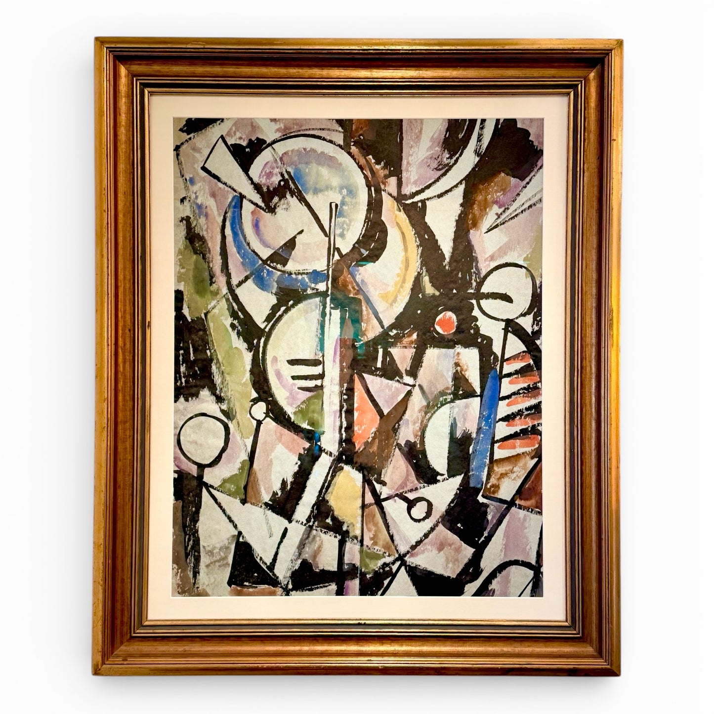 Mixed Media Abstract on Paper by John Von Wicht (1888-1970)
