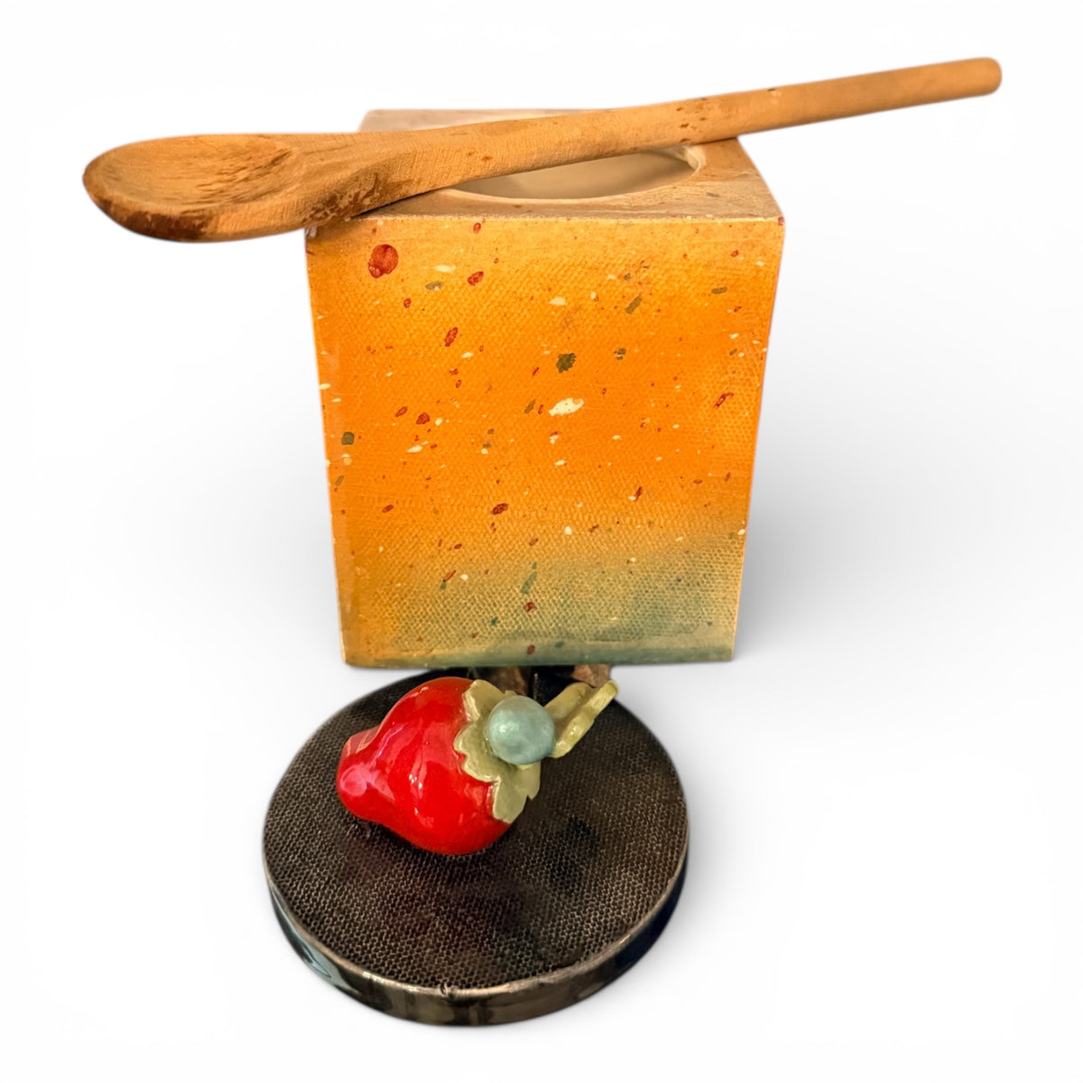 Pair - Ceramic Honey and Jam Pots - 1978 - by Peter Shire (b. 1947) Co-Founder of Memphis Milano